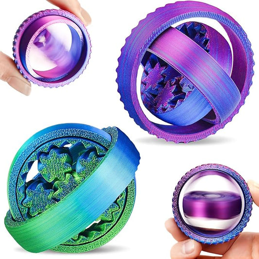 2-Pack 3D Printed Fidget Spinners for Kids & Adults - Stress Relief Toys for ADHD, Anxiety & Sensory Needs | Quiet Office Desk Toy & Party Favors - Birthday Goodie Bag Fillers for Kids-CubbioJoy