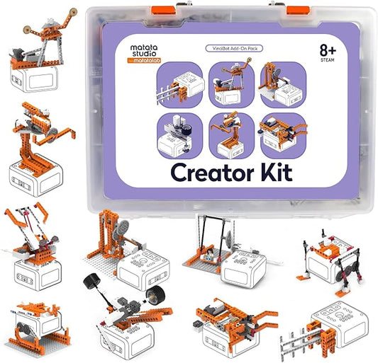 Creator Kit for VinciBot Robotic with 434+ Building Blocks & 20 Building Cases for Kids School STEM Education Class, DIY Science Experiment Kit for Kids Ages 8-12-CubbioJoy