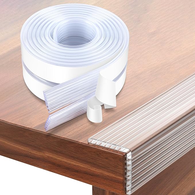 Baby Proofing 26.2ft Long (2.32" Wide),Clear Corner Protectors,Soft Edge Protectors Corner Guards Furniture Corner&Edge Safety Bumpers with Upgraded Strong Adhesive for Sharp Furniture & Table Edges-CubbioJoy