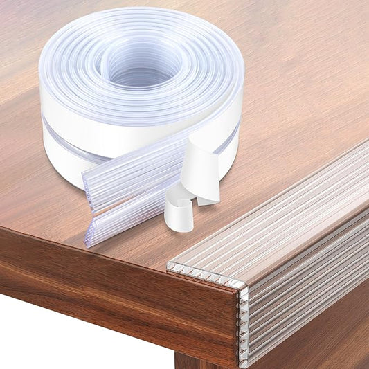 Baby Proofing 26.2ft Long (2.32" Wide),Clear Corner Protectors,Soft Edge Protectors Corner Guards Furniture Corner&Edge Safety Bumpers with Upgraded Strong Adhesive for Sharp Furniture & Table Edges-CubbioJoy