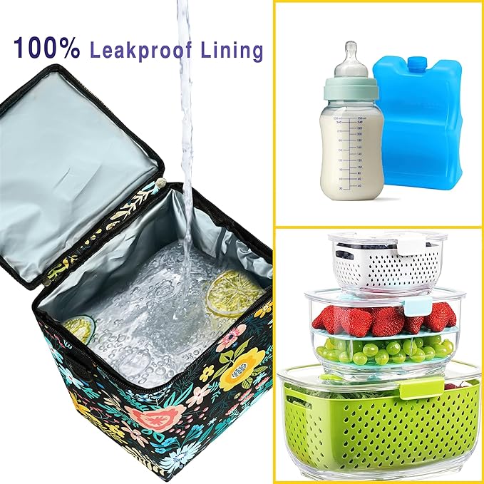 Breastmilk Cooler Bag with Ice Pack Fits Up to 9oz Bottles - Insulated Baby Bottle Cooler with Strap - Nursing Mom & Daycare Travel-CubbioJoy