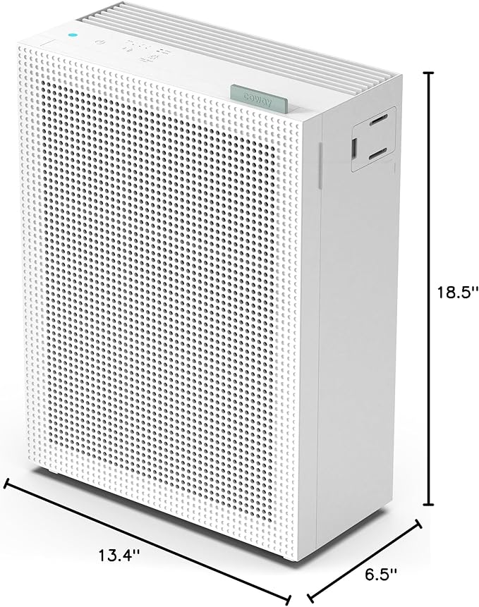 COWAY Air Purifiers for Home Bedroom up to 1,035ft² with Washable Filter, True HEPA Filter for Smoke, Pollen, Dander, Smell Air Purifier with Air Quality Monitor, Auto Mode, 3yr Warranty, 150, White-CubbioJoy
