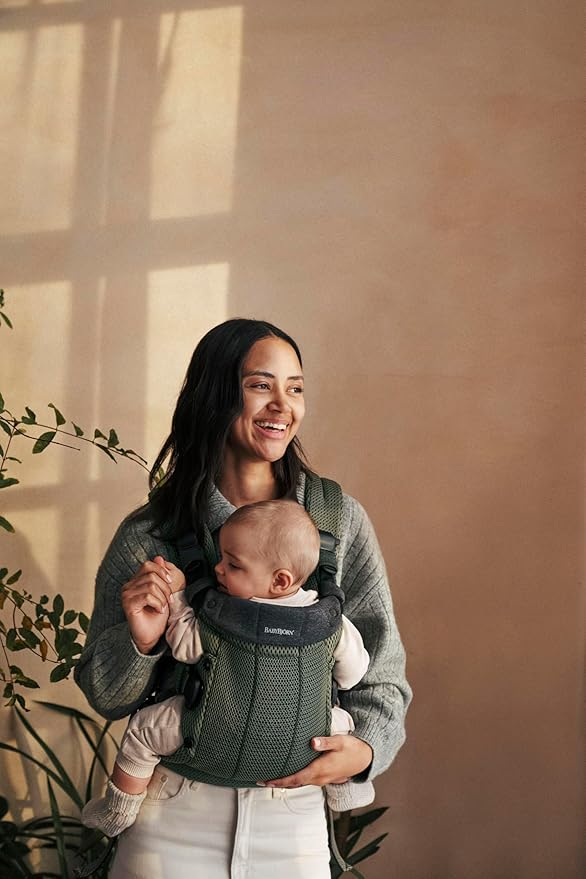 BabyBjörn Baby Carrier Harmony, Dark Green, 3D Mesh | 3-in-1 Ergonomic Baby Carrier; Newborn, Facing-in, Outward-Facing, and Back Carrying Positions Supported (7-40 lbs), Newborn to Toddler-CubbioJoy