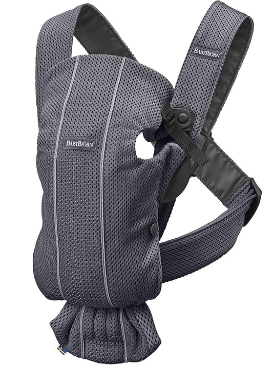 BabyBjörn Baby Carrier Mini, Anthracite, 3D Mesh | Newborn Carrier (7-25 lbs), Ergonomic, Easy-to-Use-CubbioJoy