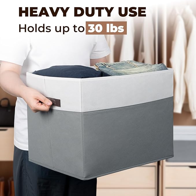 Criusia 6 Pack Clothes Bins for Organization - 16x12 Extra Large Storage Baskets for Shelves Closet Bedroom - Toy Storage Organizer Bins Boxes Cubes for Nursery - RV Apartment Essentials-CubbioJoy