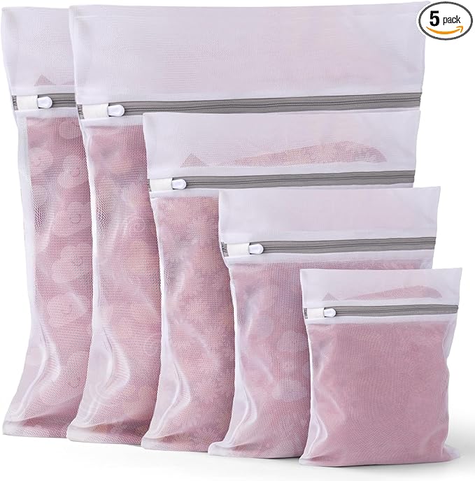 5Pcs Laundry Bags Mesh Wash Bags, Delicate Laundry Bags for Clothes, Hosiery, Underwear, Bed linen - 5 Size-CubbioJoy