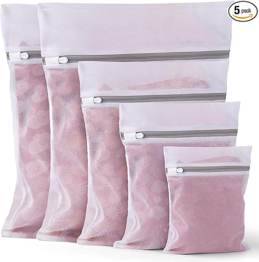 5Pcs Laundry Bags Mesh Wash Bags, Delicate Laundry Bags for Clothes, Hosiery, Underwear, Bed linen - 5 Size-CubbioJoy