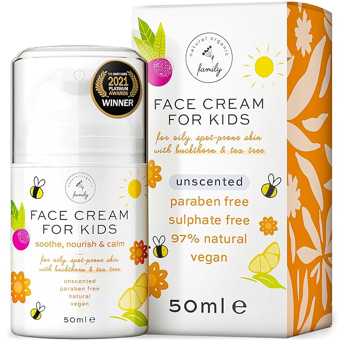 Award-Winning Kids Face Cream - Gentle & Calming Moisturizer with Natural Ingredients for Sensitive & All Skin Types - Fragrance-Free-CubbioJoy