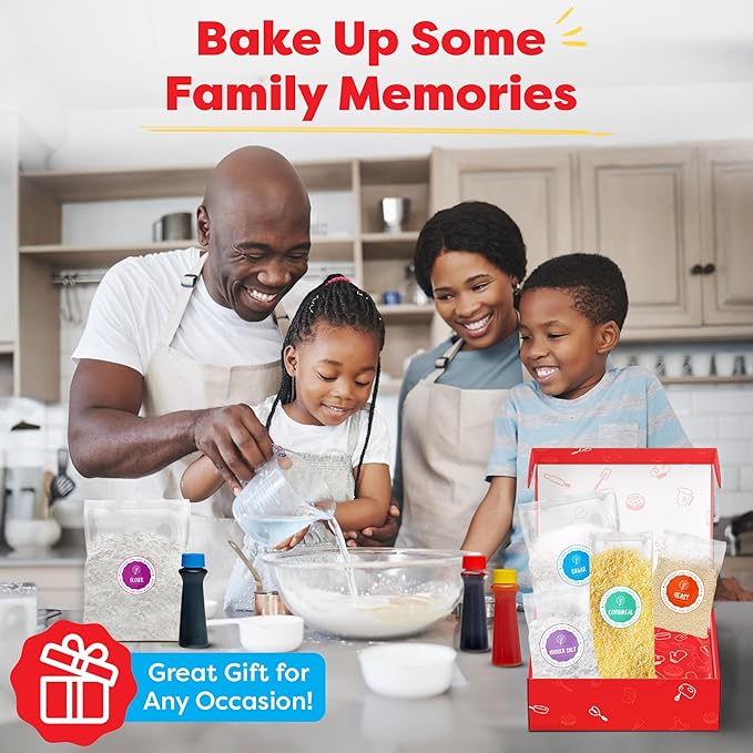 Baketivity Rainbow Bagel Kids Baking Kit - Baking Kits for Kids with Premeasured Ingredients, Step-By-Step Instructions, Video Guide, and STEM Lessons - Kids Cooking Kit for Ages 6-12+-CubbioJoy