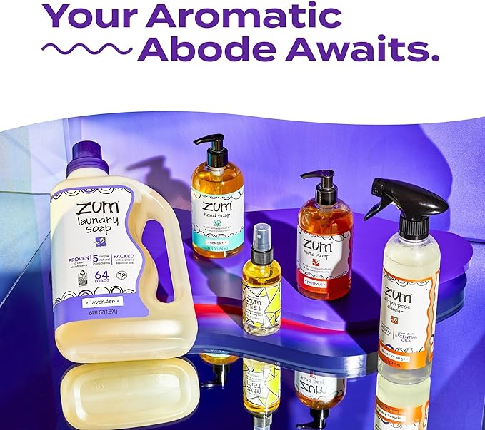 Indigo Wild Zum Clean Laundry Soap - Plant-Based Liquid Laundry Soap - Contains Baking Soda, Essential Oils & Saponified Coconut Oil - Sweet Orange Scent - 64 fl oz-CubbioJoy