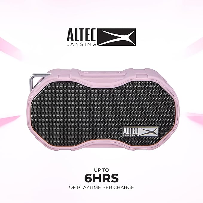 Altec Lansing Baby Boom XL - Waterproof Bluetooth Speaker, Wireless & Portable Speaker for Travel & Outdoor Use, Deep Bass & Loud Sound, 1 Pack, Pink-CubbioJoy
