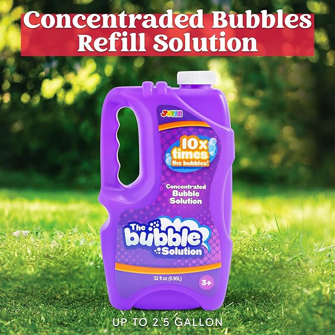 JOYIN 32 oz Bubble Solution Refills (Close to 1L/ 2.5 Gallon), Concentrated Solution for Bubble Machine, Wands, Blower, Easter (Purple)-CubbioJoy