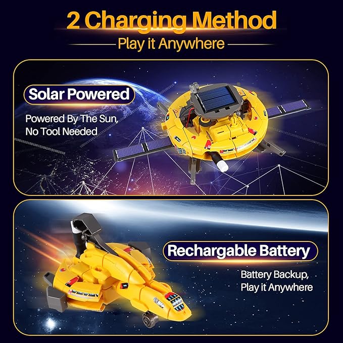 COBFDHA STEM Projects for Kids Age 8-12, Science Kits Boys, Solar Robot Space Toys Gifts 8-14 Year Old Teen Boys Girls, 120Pcs Building Experiments Robots Teenage Ages 9 10 11 12 , Yellow-CubbioJoy