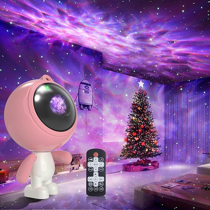 AIRIVO Astronaut Galaxy Projector, Star Projector for Bedroom, Robot Galaxy Projector Night Light for Kids, Bluetooth Speaker Ceiling Projector, Room Decor Gifts for Adults, Teens, Christmas-CubbioJoy