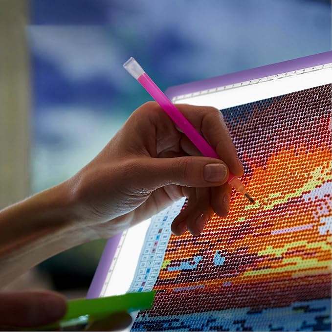 iVyne Rechargeable A4 Light Pad for Diamond Painting & Art Projects – LED Light Board with Diamond Art Accessories – Ultra-Thin & Portable Diamond Dot Light Board, Perfect for Artists - Purple-CubbioJoy