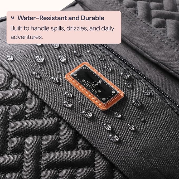 BabbleRoo Diaper Bag Backpack, Travel Backpack with Changing Pad, Pacifier Case & Stroller Straps, Multifunction, Waterproof, Unisex – Black-CubbioJoy