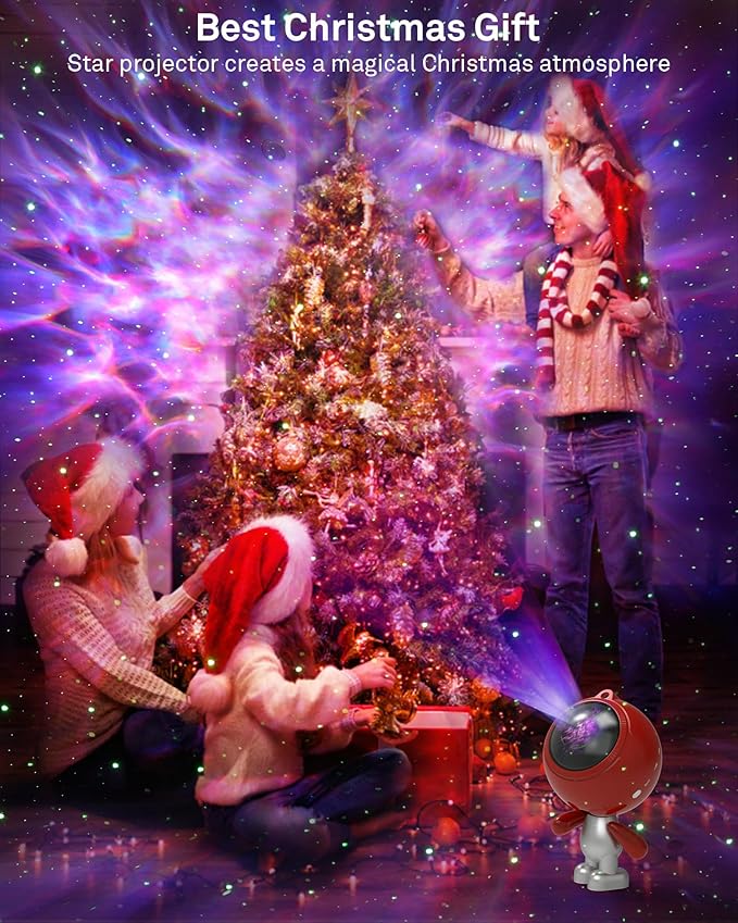 Astronaut Galaxy Projector, AIRIVO Star Projector for Bedroom, Robot Galaxy Projector Night Light for Kids, Bluetooth Speaker Ceiling Projector, Room Decor Gifts for Adults, Teens, Christmas-CubbioJoy