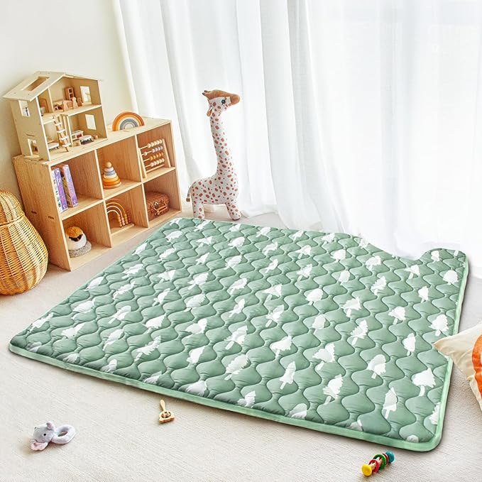Baby Play Mats for Floor, 71”x59” Upgraded Thickness & Larger Super Soft Playmat for Babies and Toddlers, Foldable Washable, Upgrade Anti-Slip Crawling Mat for Playpen(Trees)-CubbioJoy