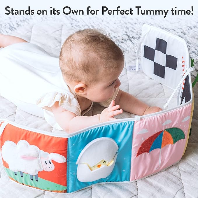 Infant Toys 0-6 Months Baby Mirror Tummy Time Toys Sensory Books for Babies Touch and Feel Crinkle Books for Babies-CubbioJoy