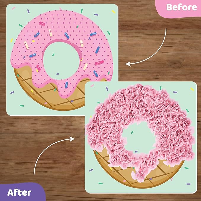 jackinthebox Poke Poke Art for Kids - Candyland Theme, Mess-Free Fabric Art and Craft, Flower Pressing Kits, Gift for Kids, Girl Gifts, DIY Activity Boy Gift, Toys for Girls and Boys Ages 4 5 6 7 8-CubbioJoy