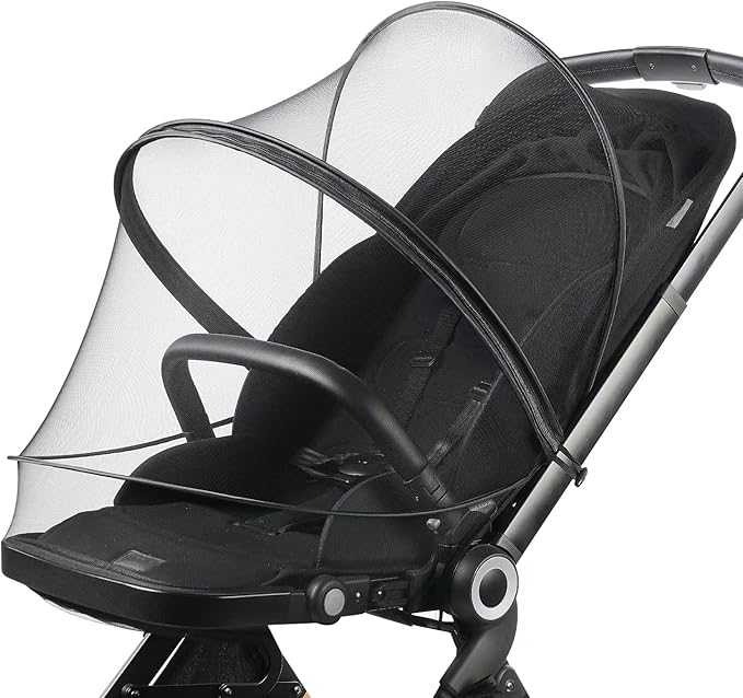 Baby Mosquito Net with Double Zipper Bassinet Stroller Cover for Baby/Stroller/Car Seat/Cradles/Carriers, Easy to Use, Visible Breathable Mesh, Keep Insects/Bugs/Cats Out, Black-CubbioJoy
