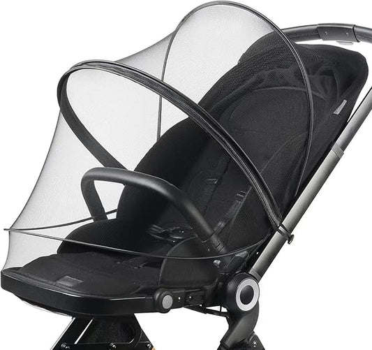 Baby Mosquito Net with Double Zipper Bassinet Stroller Cover for Baby/Stroller/Car Seat/Cradles/Carriers, Easy to Use, Visible Breathable Mesh, Keep Insects/Bugs/Cats Out, Black-CubbioJoy