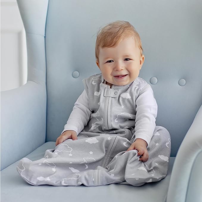 Baby Sleep Sack 1.0 TOG, Organic Cotton Baby Wearable Blanket with Two-Way Zipper, Swaddle Transition Baby Sleeping Bag, All-Season Sleep Sack for Newborn Infant Toddler Boy Girl, 24-48 Months, 1-Pack-CubbioJoy