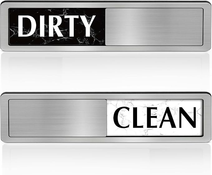 Dishwasher Clean Dirty Sign-Dishwasher Magnet Stainless Steel Clean Dirty Sign for Kitchen Organization Farmhouse Optional Adhesive Stickers-CubbioJoy
