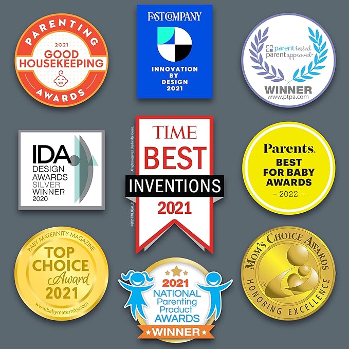 Chicco Duo 9oz. Hybrid Baby Bottle with Invinci-Glass Inside and Plastic Outside | Dishwasher, Bottle Warmer, and Electric Sterilizer Safe | Intui-Latch Nipple | Clear/Grey, 2pk-CubbioJoy