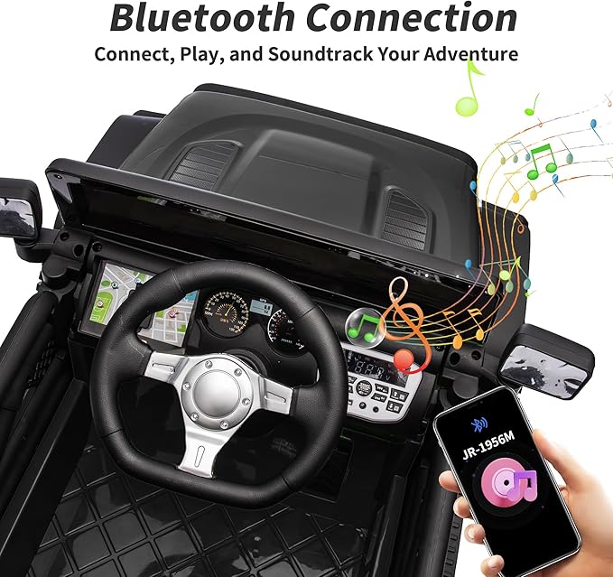 12V Kids Ride on Car Truck, Kids Electric Vehicles Car Ride on Toy for Toddlers 3-5 with Remote Control - Black-CubbioJoy