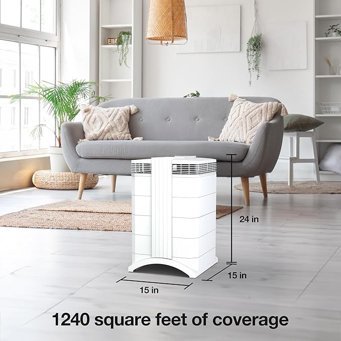 IQAir HealthPro Compact XE Air Purifier - Compact HyperHEPA Fration for Rooms up to 1240 sq ft - Allergens, Smoke, Dust, Mold, Pet Dander, Swiss Made, WiFi Enabled-CubbioJoy
