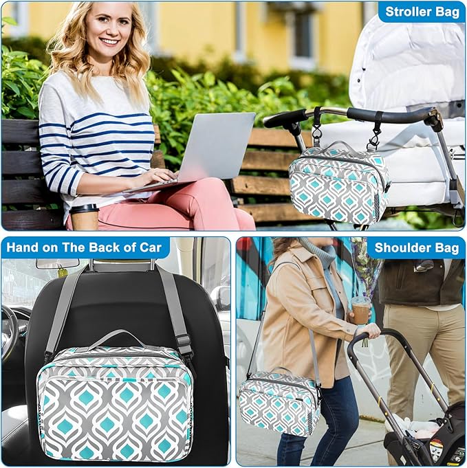 Accmor Stroller Organizer, Universal Stroller Organizer with Insulated Cup Holder Pocket, Dual Purpose Large Capacity Stroller Bag Caddy, Stroller Accessories Fits for Uppababy, Doona, Nuna Strollers-CubbioJoy