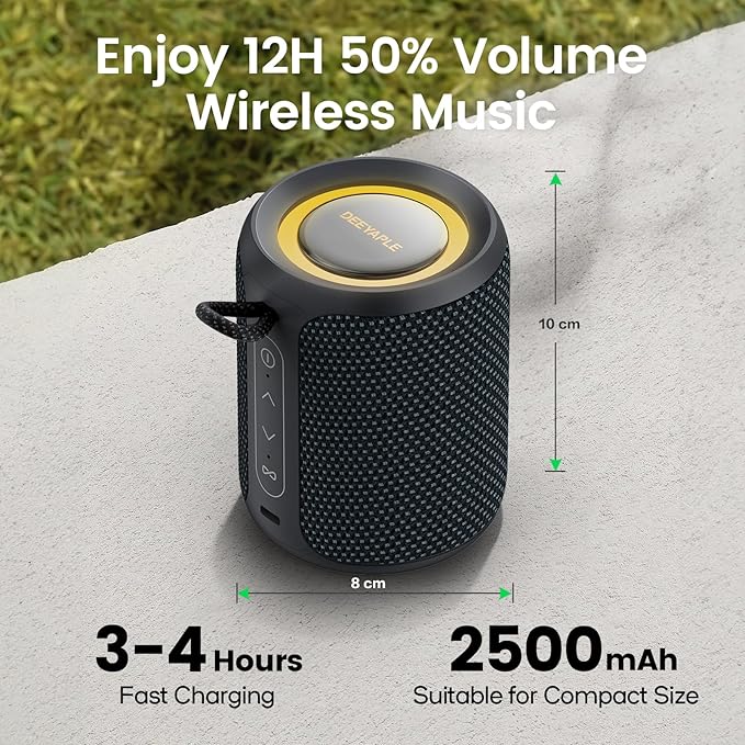 Bluetooth Speaker Wireless,IP67 Waterproof & Dustproof Portable Speaker with Lights,15W Loud Stereo Sound, 2500mAh Battery All Day Playtime, TWS Pairing, BT5.3, Home/Party/Outdoor/Beach (Blue Black)-CubbioJoy