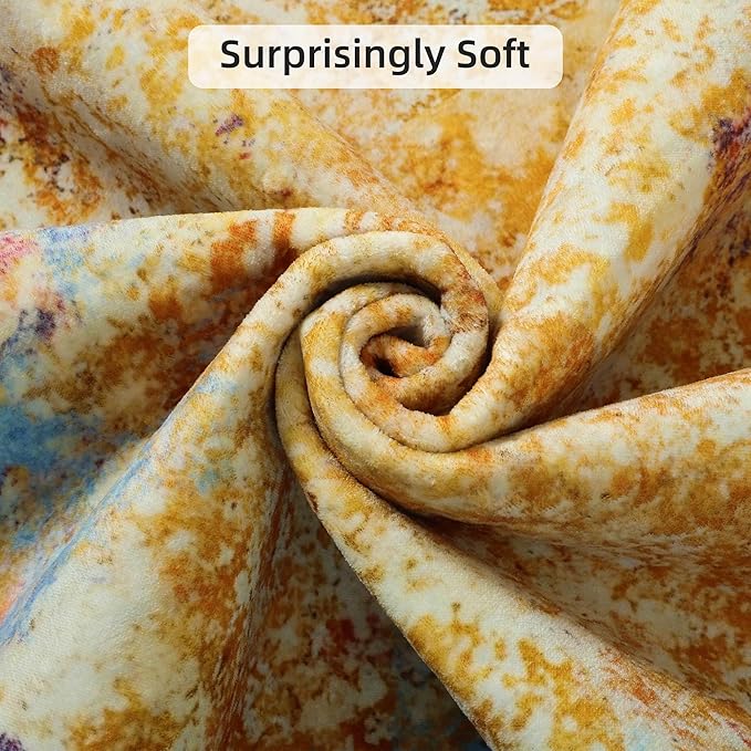 Kelarea Living Room Rug, 4x6 Modern Abstract Washable Rugs, Colorful Soft Non Slip Low Pile Carpet, Stain Resistant Rugs for Bedroom, Dining Room, Nursery, Home Office-CubbioJoy