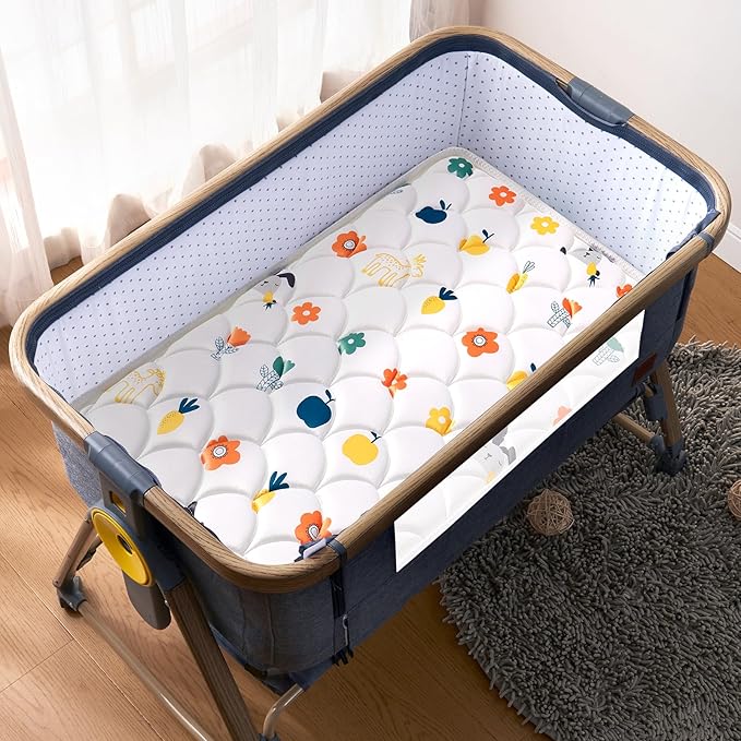 Baby Bassinet Mattress 32 x 18 inches- Firm Support and Comfort Premium Foam,Noiseless and Odorless,Hypoallergenic Small Crib Mattress, Fits Moses Basket, Dual Sided with Soft Breathable Fabric-CubbioJoy