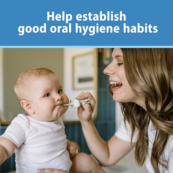 Dr. Brown's Infant-to-Toddler Toothbrush, Elephant, Mint, 0-3 Years-CubbioJoy