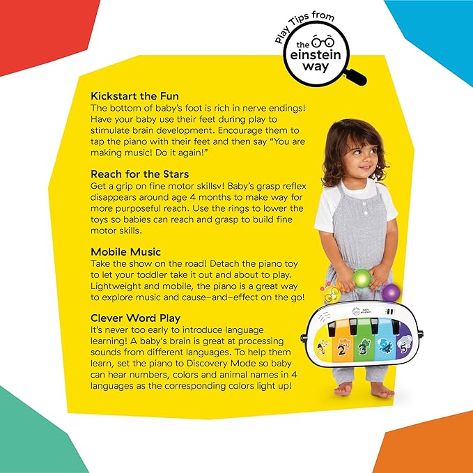 Baby Einstein 4-in-1 Kickin' Tunes Music and Language Play Gym and Piano Tummy Time Activity Mat-CubbioJoy