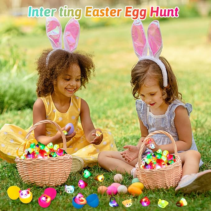 36 Pack Light Up Rings Glow in The Dark Party Supplies, Light up Party Favors, Goodie Bag Stuffers, Birthday Christmas Party Favors Classroom Prizes Cute Animal Treasure Box for Kids-CubbioJoy