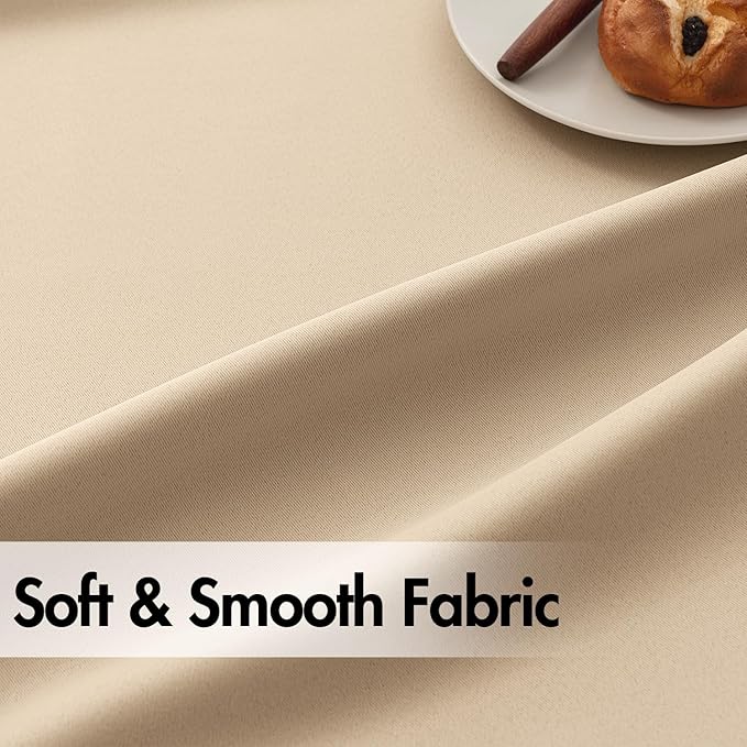 ANRODUO Back Tab Blackout Curtains for Bedroom Living Room, Rod Pocket Pinch Pleated Thermal Insulated Room Darkening Curtains 96 Inches Long 2 Panels, Beige, 42 x 96 Inch-CubbioJoy