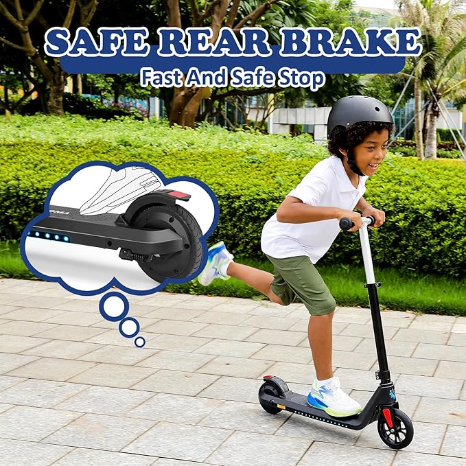 Caroma Electric Scooter for Kids Ages 6-12,150W/180WMotor,10 MPH Max Speed & 7 Miles,Colorful Lights,Adjustable Height & Speed,LED Display,Foldable Kids Electric Scooter 132 Lbs Max Load,Idea Gift-CubbioJoy