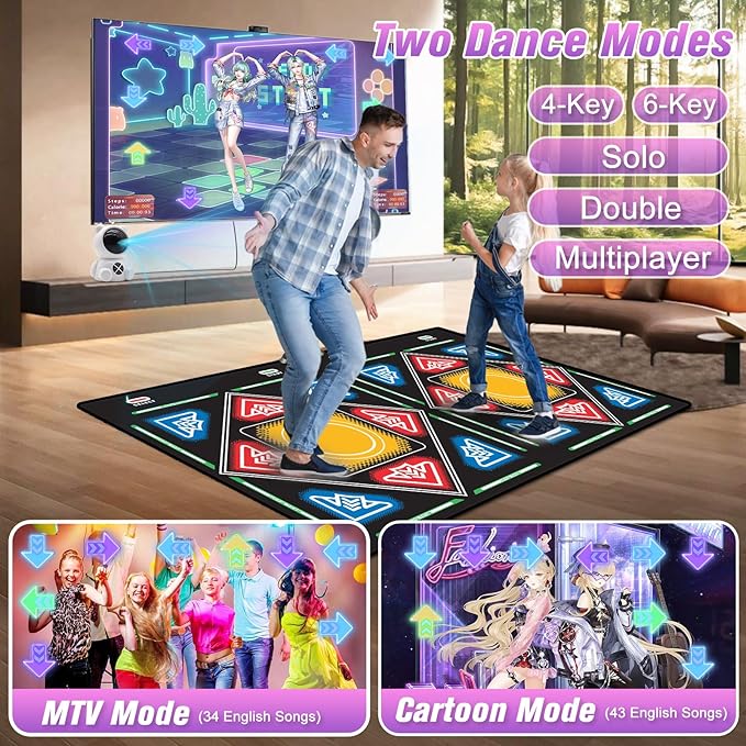 Dance Mat, Electronic Dance Mat, Double User Dance Mat with Game Controller, Non-Slip Dance Pad for Kids Adults, Christmas Birthday Gifts for Girls Boys-CubbioJoy