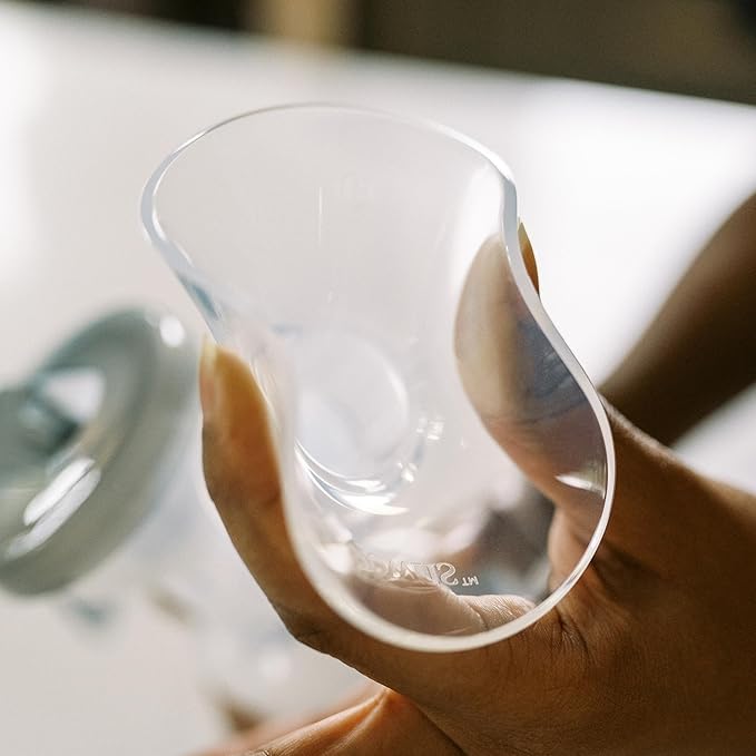 Dr. Brown's 100% Silicone One-Piece Breast Pump,Hands-Free Breast Milk Collector with Anti-Colic Options+ Baby Bottle (4 oz/120 mL),Level 1 Nipple,Travel Lid and Travel Bag-CubbioJoy