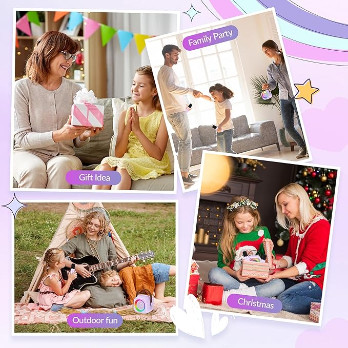 Karaoke Machine for Kids Adults, Karaoke Toys Gifts for Girls Boys, Portable Bluetooth Speaker with Wireless Microphone, Birthday Gifts for Girls Boys Ages 4, 5, 6, 7, 8, 9, 10, 12+ Years Old-CubbioJoy
