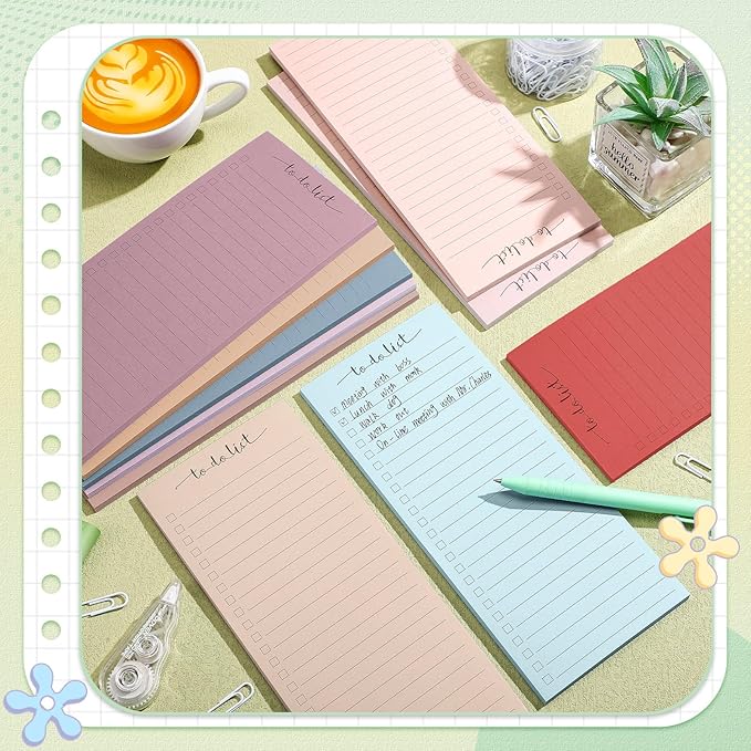 Censen 10 Pack 500 Sheets To Do List Notes Daily Checklist Notepads with 50 Sheets Each Undated Color Memo Pad Block Shopping List Pad Weekly Plan Notepad Organizer Planners(Morandi Color,Frame)-CubbioJoy