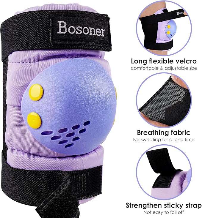 BOSONER Kids/Youth Knee Pad Elbow Pads for Roller Skates Cycling BMX Bike Skateboard Inline Rollerblading, Skating Skatings Scooter Riding Sports-CubbioJoy