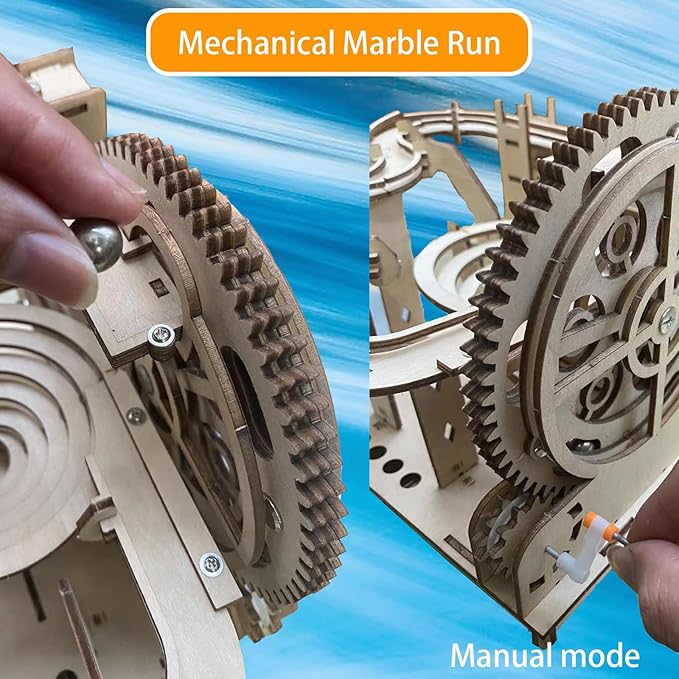 3D Wooden Puzzle Marble Run for Adults Kids - DIY Mechanical Puzzle Assembly Model Building Kit Wood Crafts for Boys and Girls Age 14+ Years Old-CubbioJoy