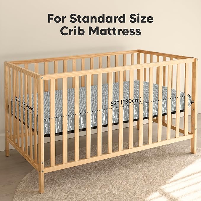 KeaBabies 2-Pack Muslin Crib Sheets for Boys, Girls - 100% Organic Cotton Fitted Baby Crib Mattress Sheet, Soft Breathable Standard Toddler Bed Cover Bedding Set, Neutral, Durable 52x28 (Nordic)-CubbioJoy