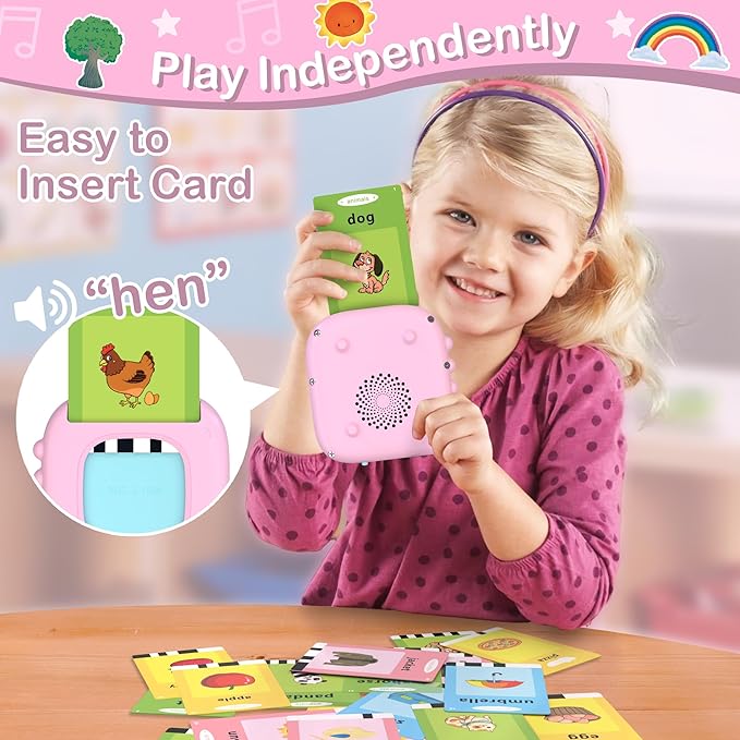Alphabet Flash Cards, 384 Sight Words Talking Flash Cards, ABC Learning Toys for Kids,Pocket Speech for Toddlers Learning Alphabet Toys, Autism Sensory Toys, Birthday Gifts for Age 1 2 3 4 5 Year Olds-CubbioJoy