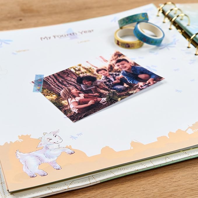 Keepsake Baby Memory Book Girl Boy – Timeless Leather-Bound Baby Milestone Book – Baby Book Keepsake Record First 5 Years – Gender Neutral Baby Scrapbook Album, Baby Album Journal Registry Search Gift-CubbioJoy