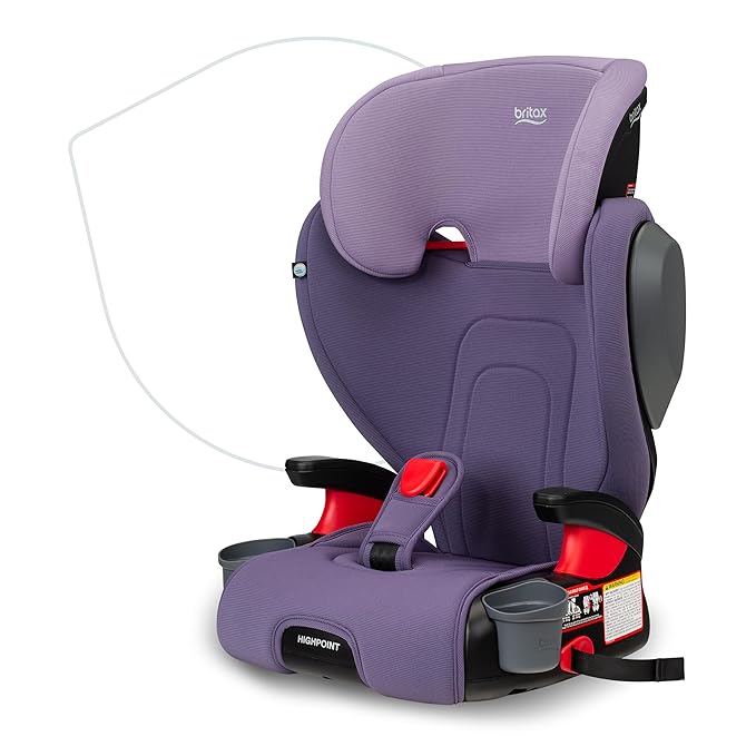 Britax Highpoint Backless Belt-Positioning Booster Seat, SafeWash Purple Ombre-CubbioJoy
